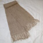 handspun collie, silk and wool yarn woven into a scarf