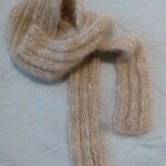 Handspun dog hair yarn made into a knit scarf