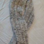 handspun dog hair yarn, merle collie,, , knit scarf
